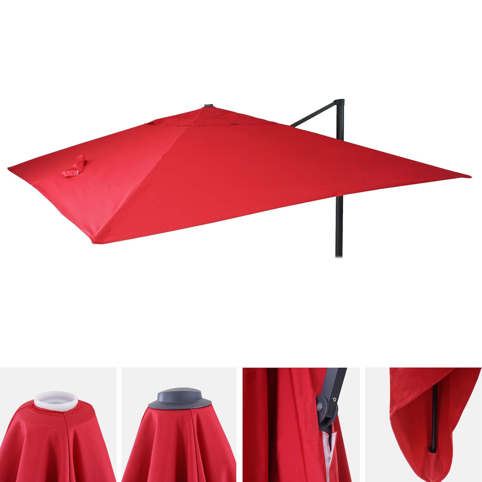 Ersatz-Bezug für Luxus-Ampelschirm MCW-A96, Sonnenschirmbezug Ersatzbezug, 3x3m (Ø4,24m) Polyester ~ rot