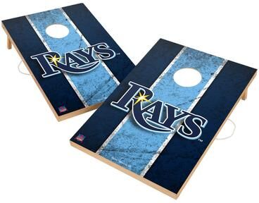 Skip's Garage Vintage Tampa Bay Rays MLB Regulation 2x4 Cornhole Set