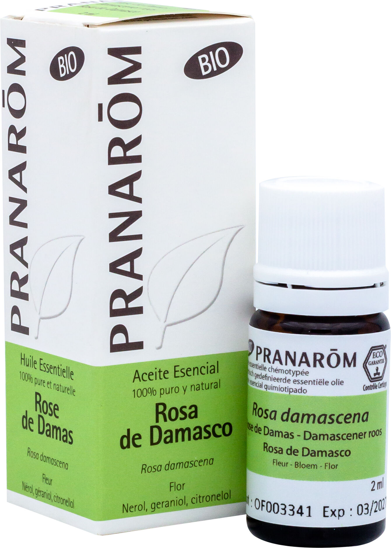 Pranarom Organic Damask Rose Essential Oil 2 ml