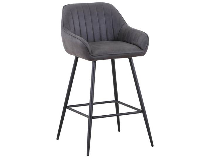Barhocker mit Lehne Rom Grau/Schwarz
