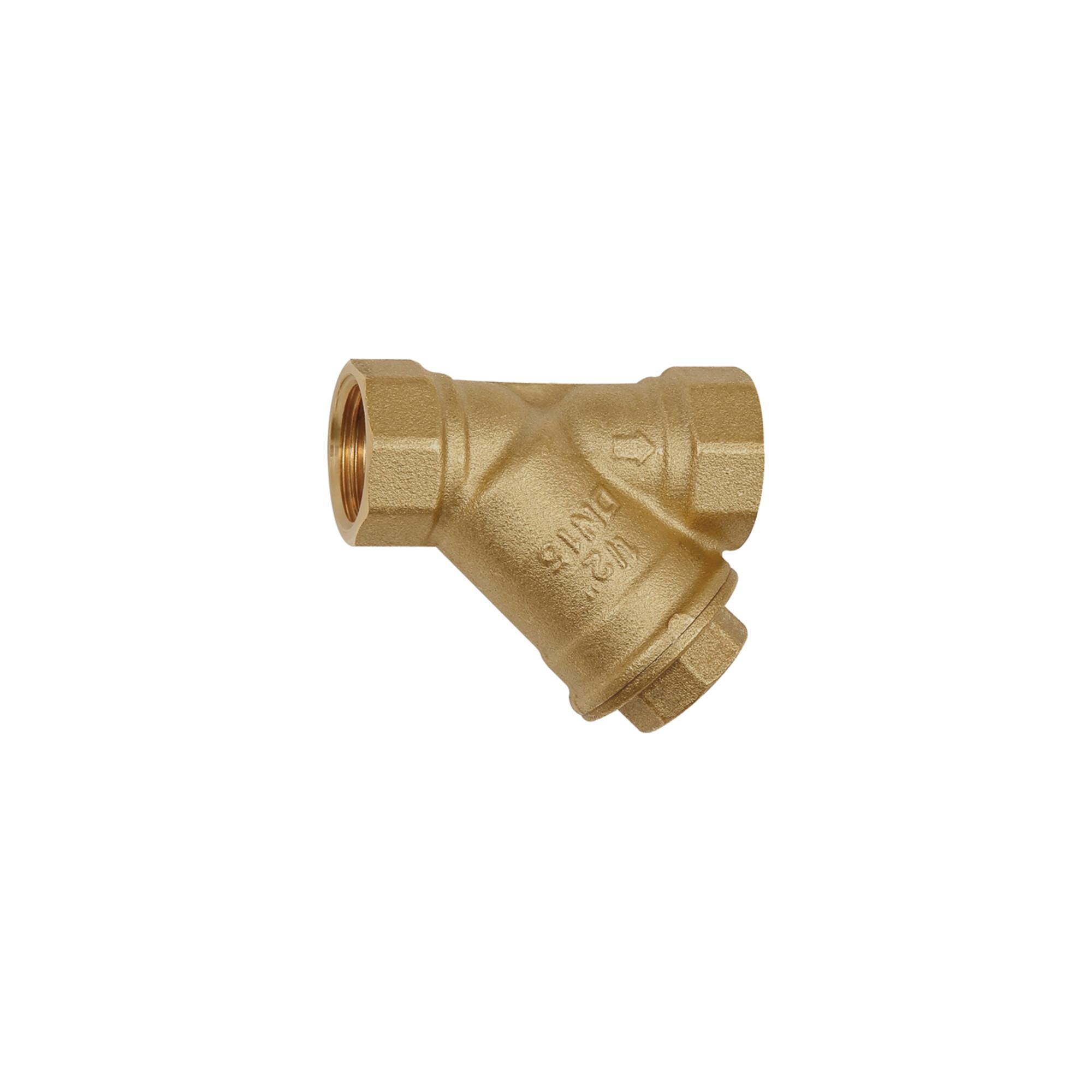 Riegler Schmutzfänger, Messing blank, G 1 1/2, DN 40, MW 0,5 mm (60-7 M)