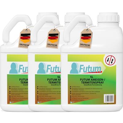 FUTUM 3x5L Ameisenspray / Termitenspray bekämpft Insekten, Eier, Larven, Insektenspray ohne Biozide auf Wasserbasis, Sofortwirkung ohne Flecken