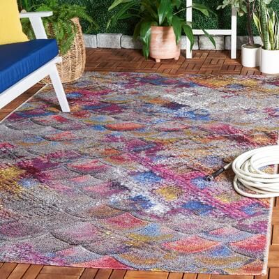 SAFAVIEH Barbados Cesidia Modern Waterproof Patio Backyard Rug