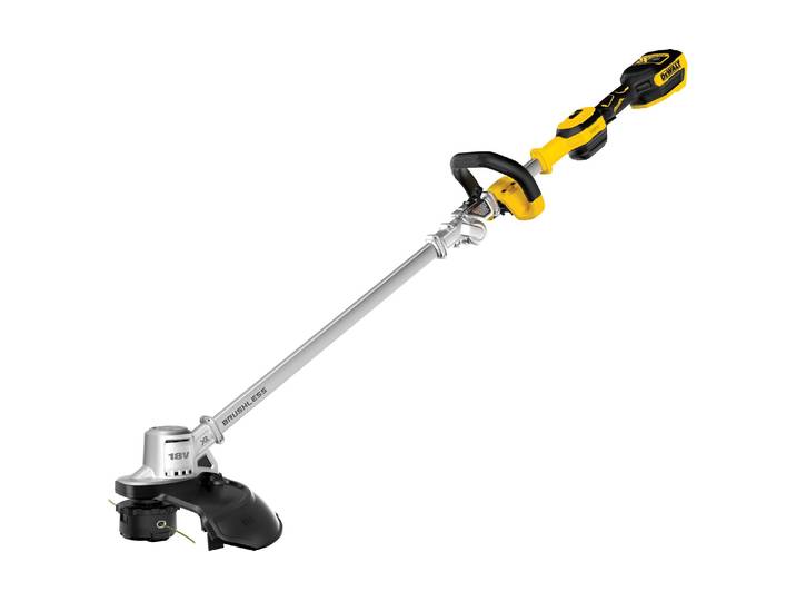 Akku-Rasentrimmer DEWALT Basis (bürstenlos) 18 V Solo , gelb (gelb, grau), Motorsensen, Akku-Rasentrimmer