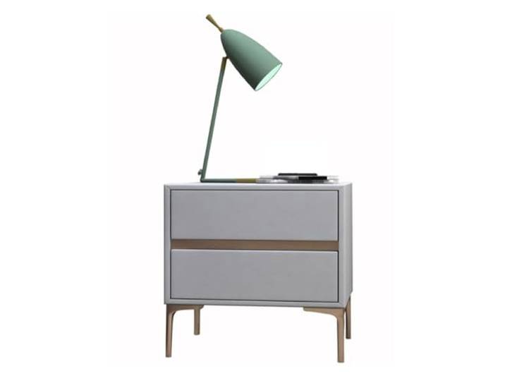 xiuling4568 Nachttisch mit Kunstleder-Optik, Nachttisch, Holzrahmen und Tischbeinen aus Metall, Schlafzimmer-Wohnzimmermöbel, Hellgrau(L40xD40xH48cm)