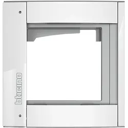 Bticino, Zubehör Gebäudesicherheit, Abdeckrahmen + Modulträger 1 Modul, Türstation SFERA Aluminium