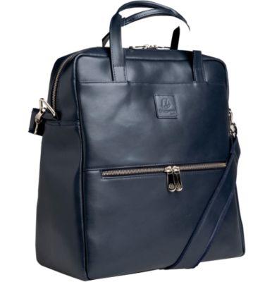 Exacompta Lady Exactive Laptoprucksack Marineblau aus Rindsleder, bis 14" gepolstert, 3 Tragearten, wasserabweisend