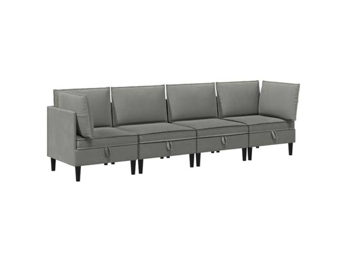 Todiikf 4-Teiliges Sofa Set Stoff Couch Garnitur Wohnzimmer Dunkelgrau Bequemes Polstermöbel Set mit beigefügten Kissen und stabilem Rahmen aus Sperrholz für moderne Wohnzimmer.
