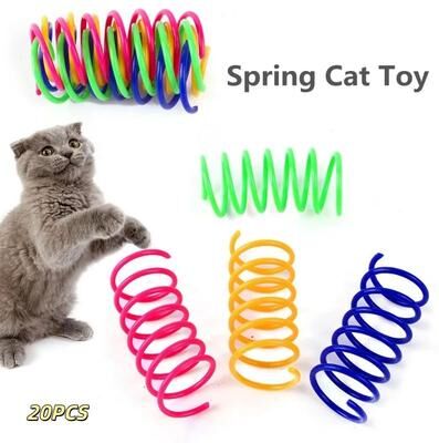 Inspired Living Bouncy Plastic Spring Cat Toy For Indoor Cats 20pcs