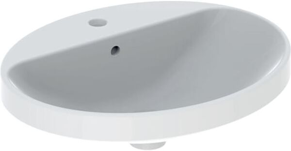 Geberit VariForm Einbauwaschtisch 500721012 55x45cm, mit Hahnlochbank, Überlauf, oval, weiß