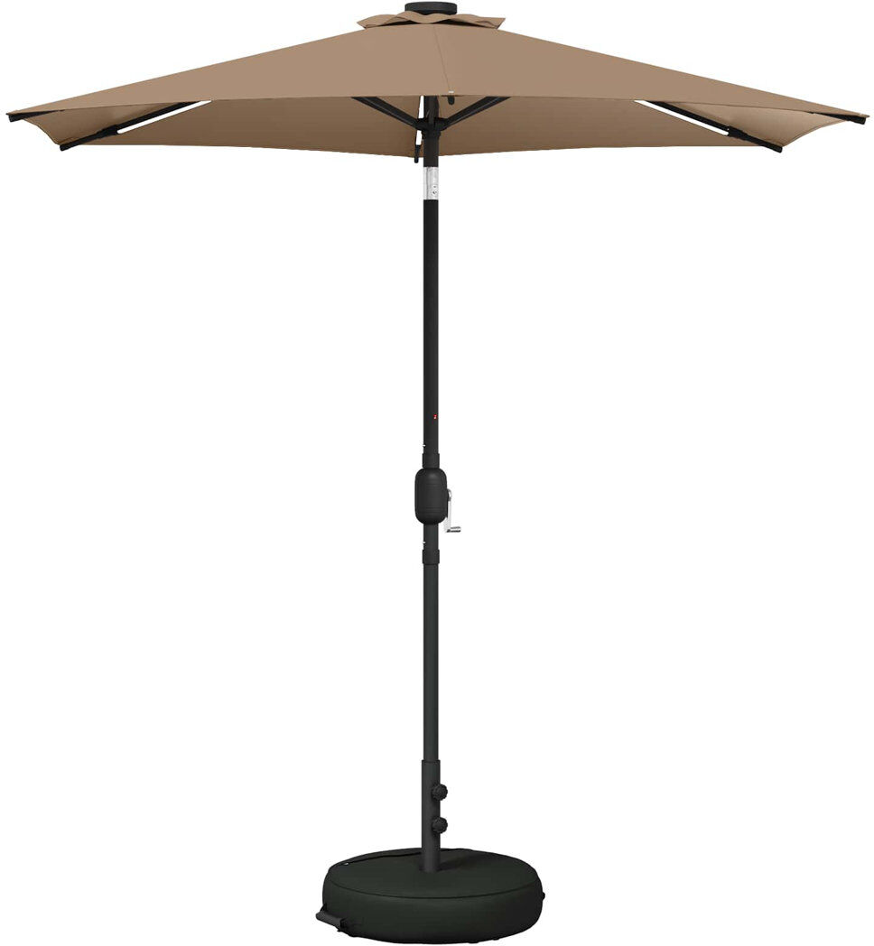 Freeport Park 226 cm W X 226 cm D Balcony Parasol with Manual Lift Taupe 228cm H X 226cm W X 226cm D