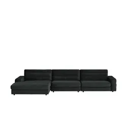 Ecksofa Samt  Scarlatti ¦ schwarz ¦ Maße (cm): B: 416 H: 83 T: 205.0