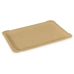 1000x Pappteller, braun, rechteckig, 17x23cm