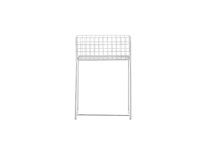 Panier de rangement en métal argenté, rectangulaire, style nordiq
