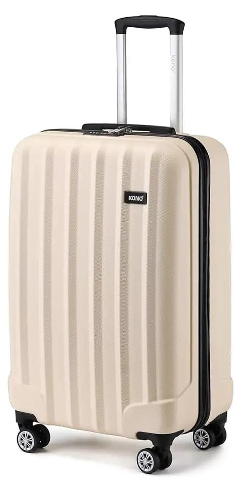 Kofferset - ABS-Hartschalenkoffer - 3-teilig (M, L, XL) - 4 Rollen - Zahlenschloss - Beige