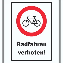 HB-Druck Radfahren verboten Schild A5 (148x210mm)
