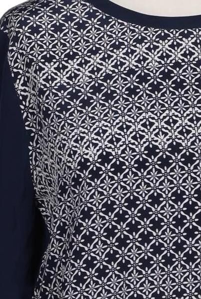Diane VON Furstenberg Damen Bluse, Marineblau, Gr. M, Seide - Second Hand