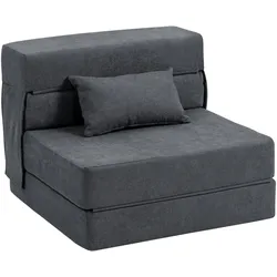 3 in 1 Schlafsessel, klappbares Schlafsofa mit Bettfunktion, Lendenkissen, Grau