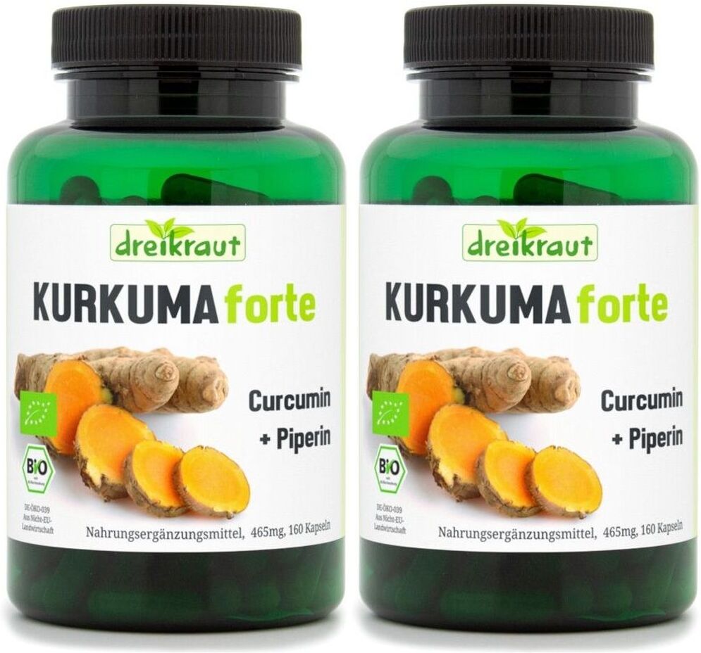 dreikraut Kurkuma Forte Curcumin+Pip Bio 2x 2x160 St Kapseln