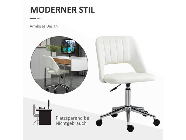 Feuille épaissie Chaise pivotante beige chaise de bureau de salon réglable en hauteur bureau compact ergonomique moderne