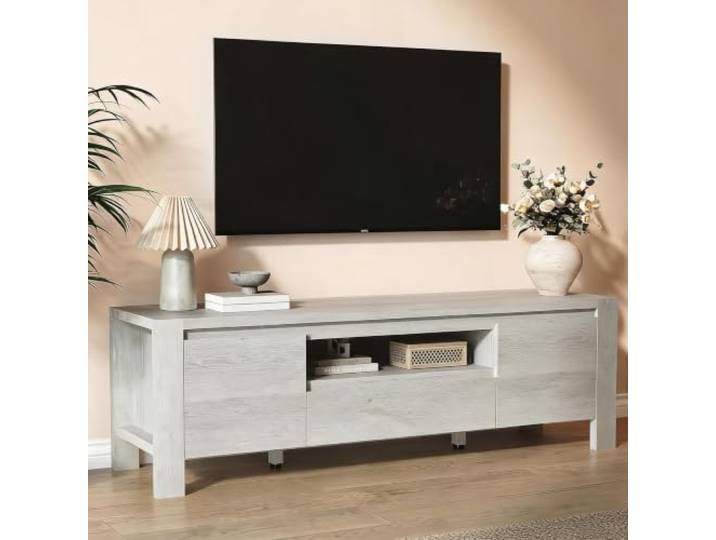 GarveeHome TV-Schrank Aus Holz – Wohnzimmermöbel, Media-Konsole, TV-Aufbewahrung, Moderner TV-Schrank Und Rustikaler TV-Ständer