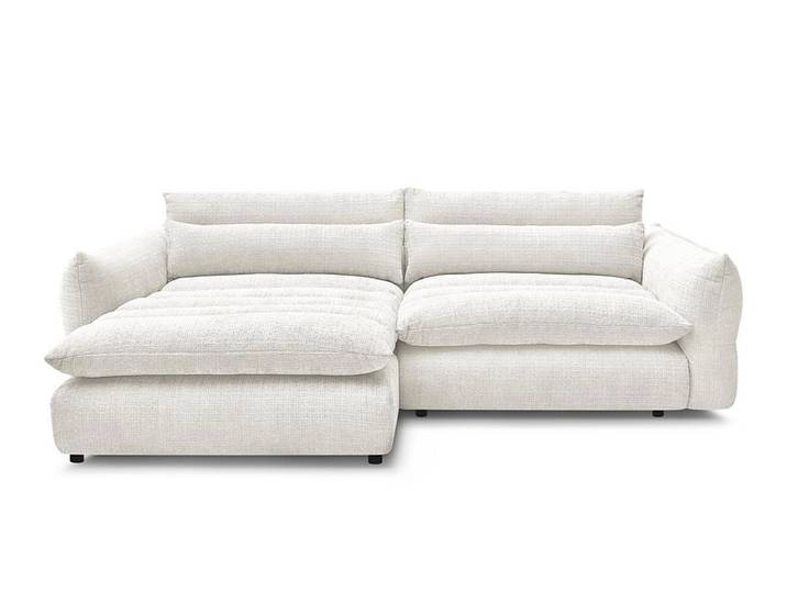 Ecksofa BOBOCHIC NEIL Stoff mit Textur weiss