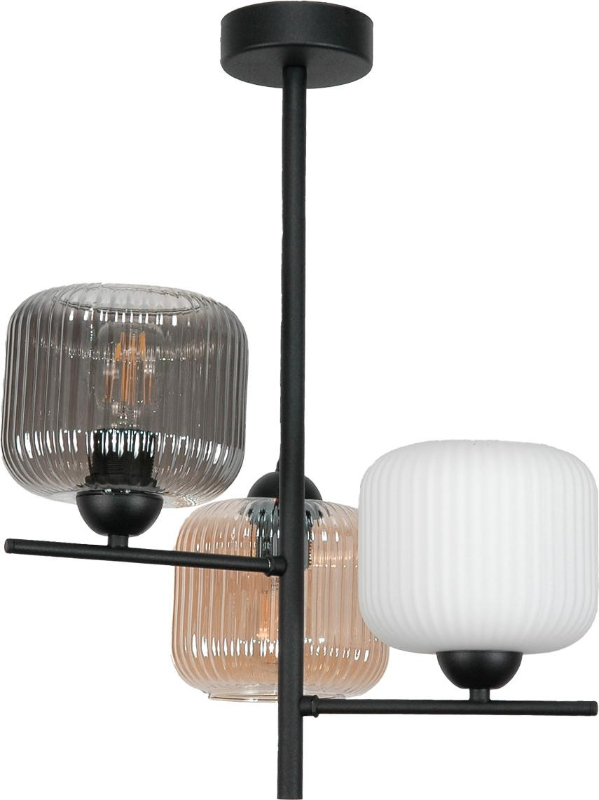 Edylit Hanglamp zwart klassiek glas model 15-444 PABLO