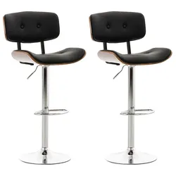 Proregal CHEFGASTRO 2er Set Barhocker CHINATOWN Kunstleder HxBxT 94x50x56cm Kunstleder Walnuss/Schwarz Barstuhl