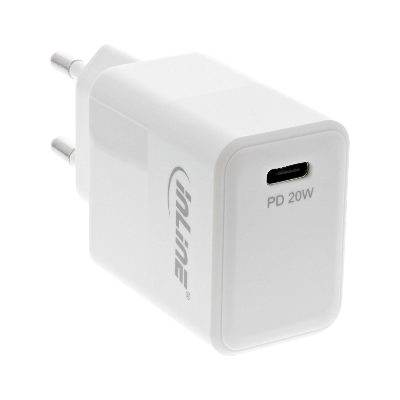 InLine USB PD Netzteil Ladegerät Single USB Typ-C, Power Delivery, 20W, weis