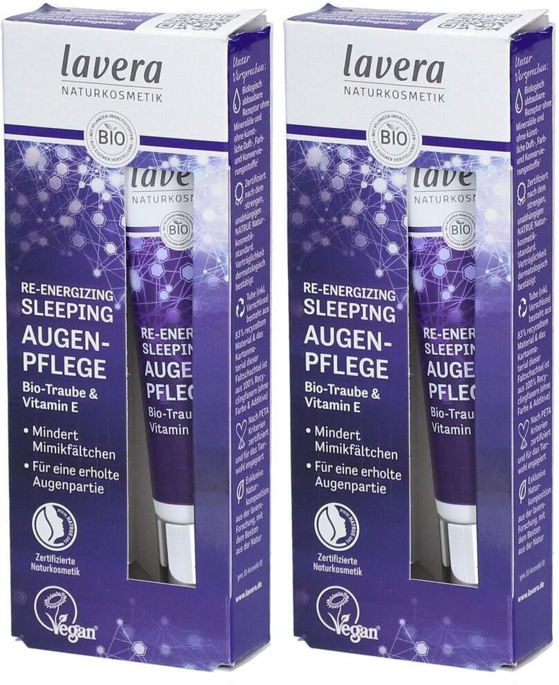Lavera Re-Energizing Sleeping Augenpflege 2x 2x15 ml Augencreme