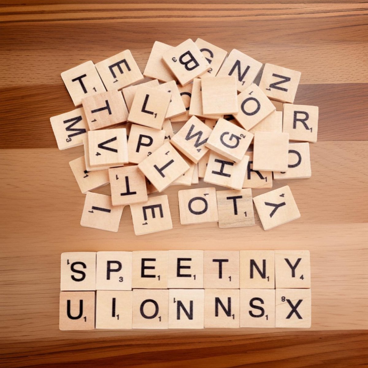 Houten blokjes met letters voor volwassenen