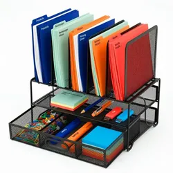 Relaxdays Schreibtisch Organizer Schublade Ablagen Schwarz