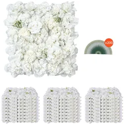 VEVOR Künstliche Pflanzenwand, 24 Stück, 380x380x65 mm, Künstliche Hecke, nahtloses Design und einfache Installation für Hochzeit, Valentinstag, Zuhause, Babyparty, Hintergrunddekoration, weiß