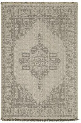 Style Haven Grayton Traditional Inspired Beige/ Black Indoor-Outdoor Fringe Edge Rug