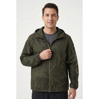 Regenjacke CMP, Herren, Gr. L, grün (olive, schwarzer), Obermaterial: 100% Polyamid, Jacken Regenjacke, wasserdicht, reflektierendes Gewebe, verschweißte Nähte