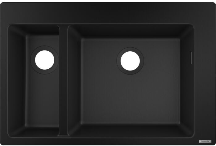 Hansgrohe Einbauspüle 43315170 770 x 510 mm, 1 Haupt- und Zusatzbecken, graphitschwarz