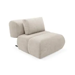 SESSEL ATOMO, Modern Polstersessel Loungesessel, Velours-Stoff Beige
