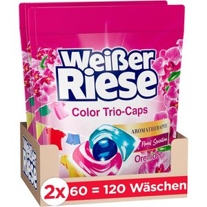Weißer-Riese Waschmittel Universal Trio-Caps, Aromatherapie Lotus, 1,44kg, Waschladungen 120