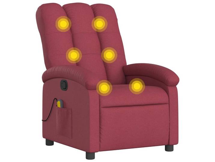vidaXL Sessel Massage-Relaxsessel, weinroter Stoff (1-St)