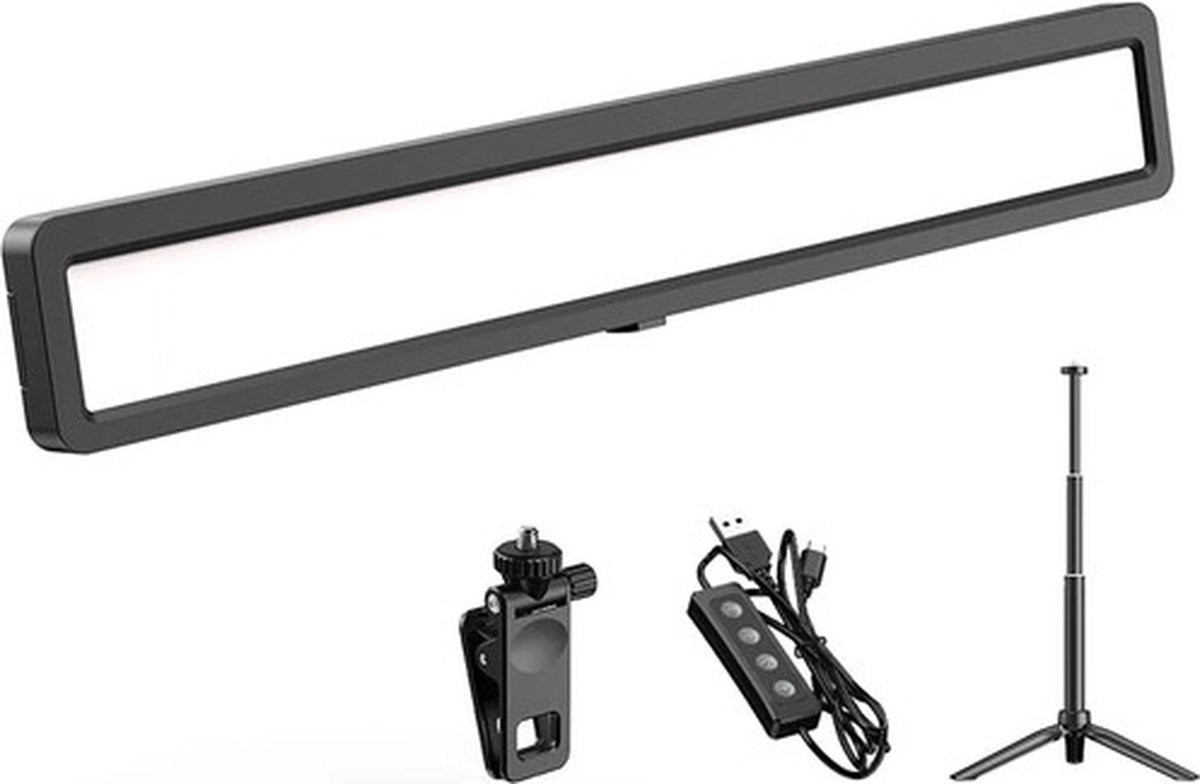 DrPhone FL06 USB LED-balklamp met statief en klemhouder, zwart