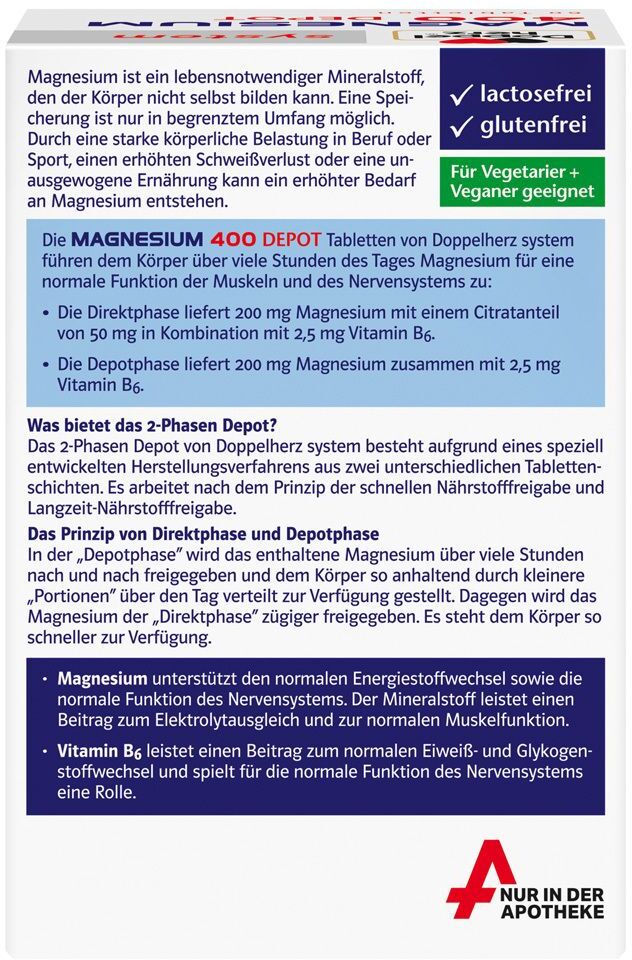 Doppelherz® system Doppelherz Magnesium 400 Depot system Tabletten 60 St