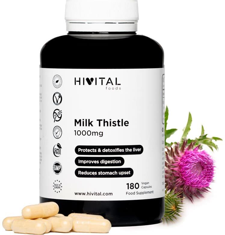 Hivital Foods Cardo Mariano 1000 mg 180 cáps veganas (6 meses)