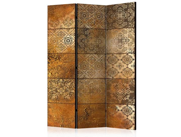 Muralo Paravent Einseitig Bedruckter 3-tlg 135x172 cm Vintage Mosaikfliesen, Beige, Holz, Orientalisch, Rechteckig, 135x172x3 cm, Wohnzimmer, Raumteiler, Paravents