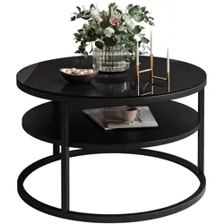 COUCHTISCH CIRI SLIM GLASS mit Regal