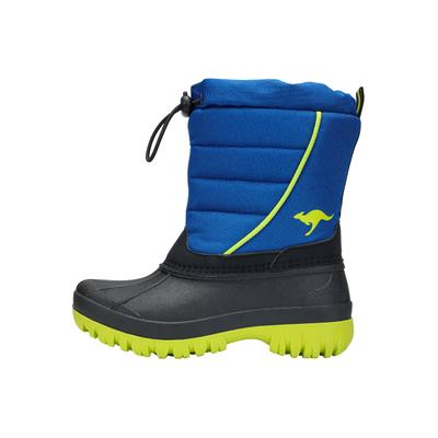 Winterboots KANGAROOS "K-Ben", Mädchen, Gr. 39, wasserabweisend, blau (skydiver, limetta), Synthetik, Textil, Schuhe Winterboots, Wasserabweisend,Winterschuhe, Winterstiefel, Snowboots