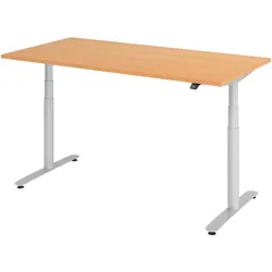 bümö Schreibtisch elektrisch Bluetooth & App XDLR Rechteck: 160 x 80 cm - Buche Silber