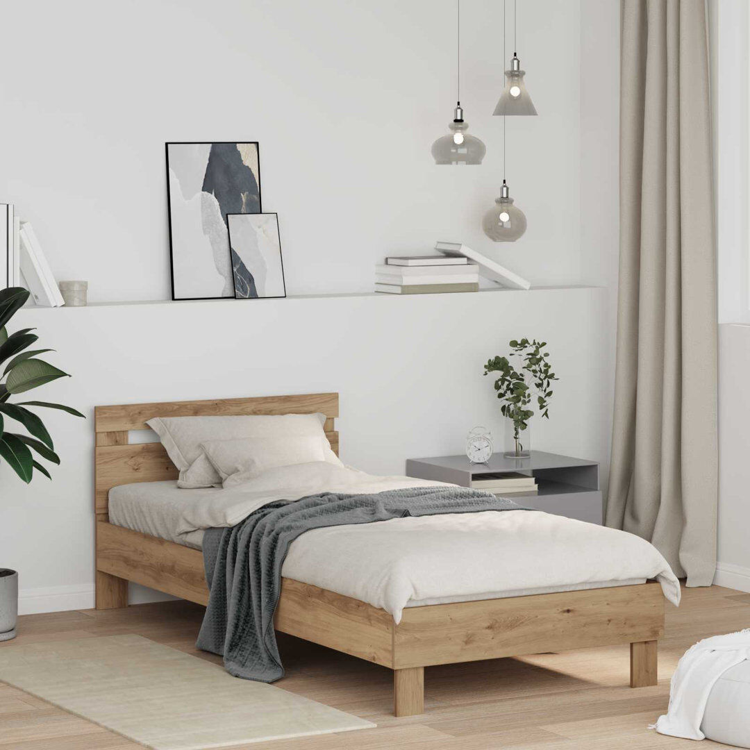 Ebern Designs Bed Frame Artisan Oak 70cm H X 104cm W X 203cm L