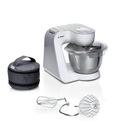 BOSCH Küchenmaschine "MUM58200 Serie 4", weiß, B:28cm H:28,2cm T:27,1cm, Küchenmaschinen, Zubehörtasche, Edelstahlschüssel spülmaschinenfest, 3D Rührsystem, Küchenmaschine
