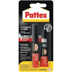 Pattex Sekundenkleber Plastix, 2 Komponentenkleber 4ml2g