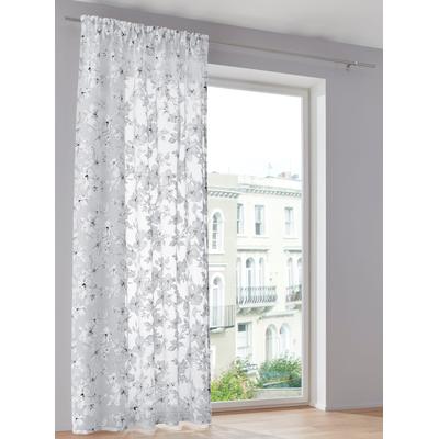Gardine HEINE HOME Gr. 3, schwarz-weiß (weiß, schwarz), B:135cm H:225cm, Polyester, Viskose, Gardinen, Gardine